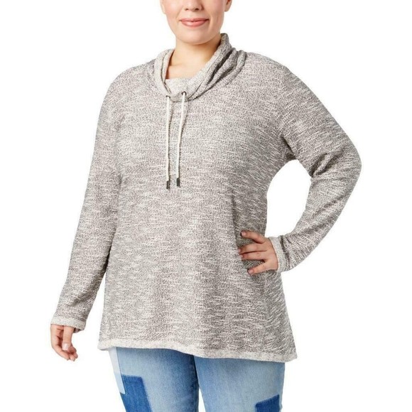 NWT Macy's Style & Co Women's 3X Retro Refresh Knit Drawstring Cowl Neck Sweater - Picture 1 of 12
